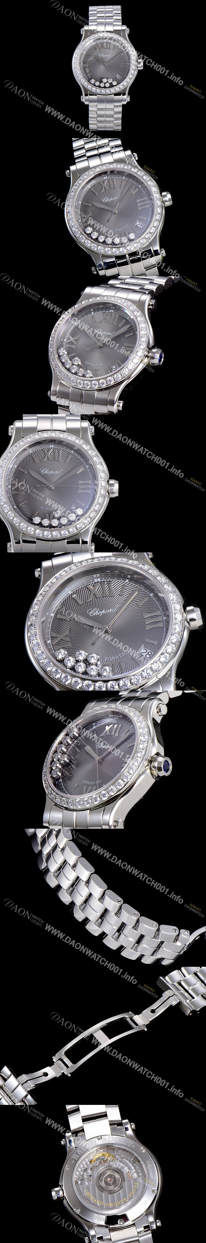 SA급 쇼파드 여성용 해피 스포츠 36미리 오토매틱 ETA2892-2 최상급 쥬얼셋팅 메탈시계 그레이다이얼 CHO73637 xx