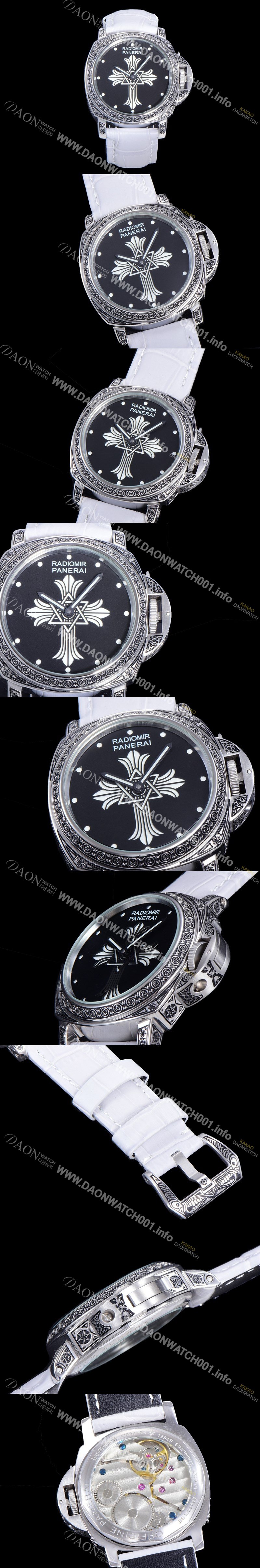 SA급 파네라이 남성용 라디오미르 ETA 6497-2 수동/기계식 무브먼트 44미리 가죽줄 블랙다이얼 PAN73333 xx