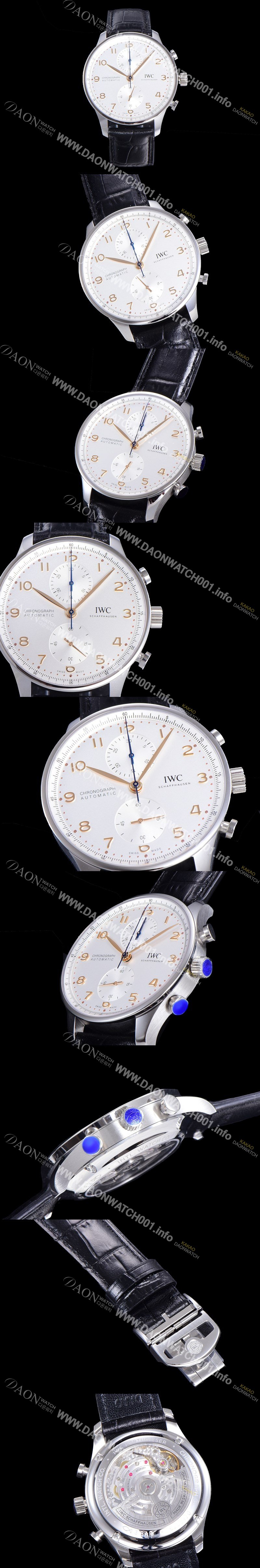 SA급 아이더블유씨 남성용 포르투기즈 IW371604 크로노그래프 오토매틱 Cal.69355 타입 41미리 가죽줄 화이트다이얼 IWC74395 xx