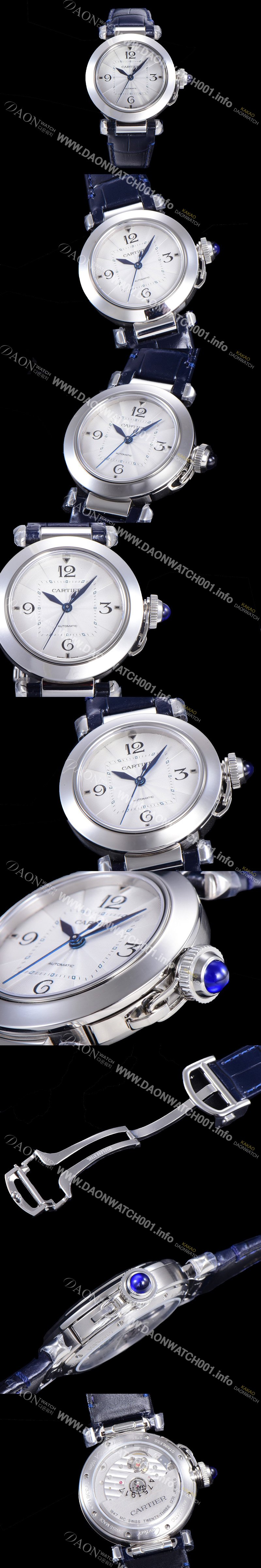 SA급 까르띠에 여성용 파샤 드 오토매틱 1847MC 35미리 가죽시계 화이트다이얼 CAR11445 xx