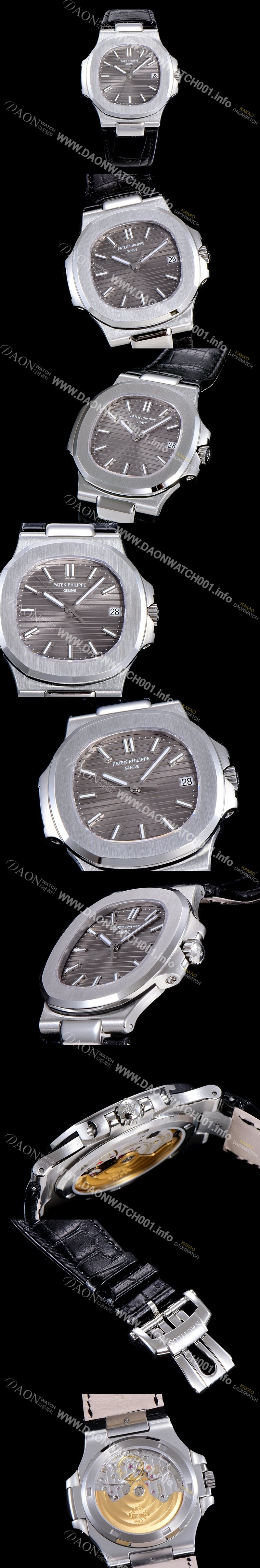 SA급 파텍필립 남성용 5711G 노틸러스 Cal.324 S C타입무브 오토매틱 40미리 가죽스트랩/가죽줄 그레이다이얼 PAT75376 xx