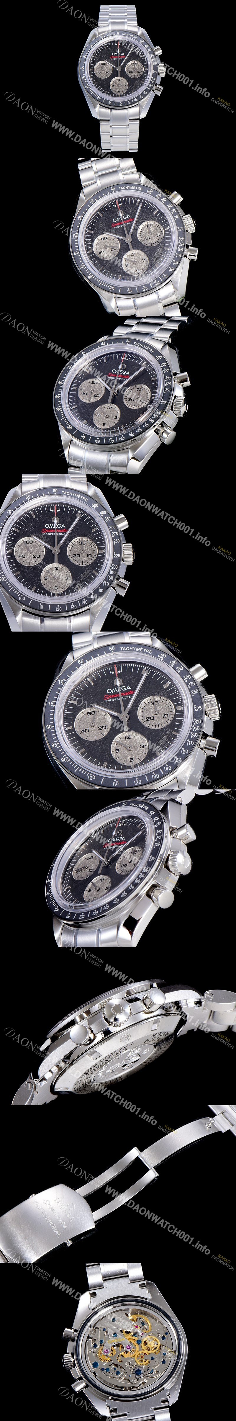 SA급 오메가 남성용 스피드마스터 크로노그래프 아폴로 15 40주년기념 수동형 42미리 메탈줄 블랙다이얼 OMG79541 xx
