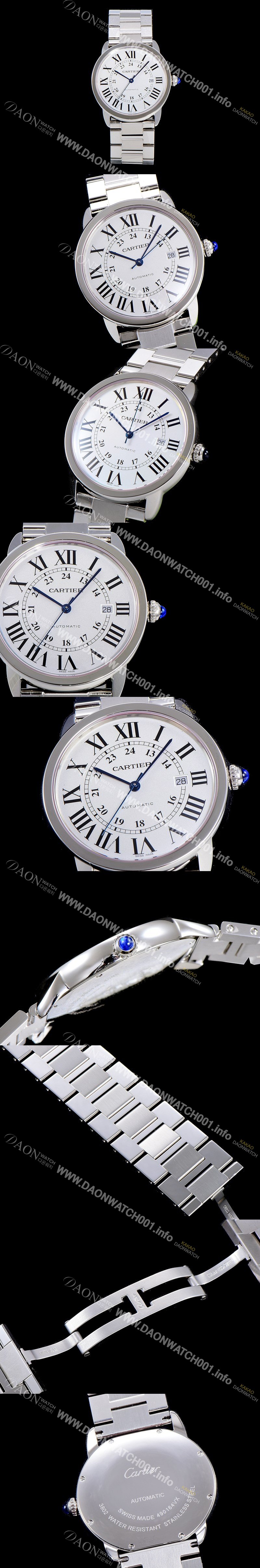 SA급 까르띠에 남성용 롱드 더 솔로 W6701011 오토매틱 ETA2892-2 42미리XL 메탈시계 화이트다이얼 CAR11418 xx