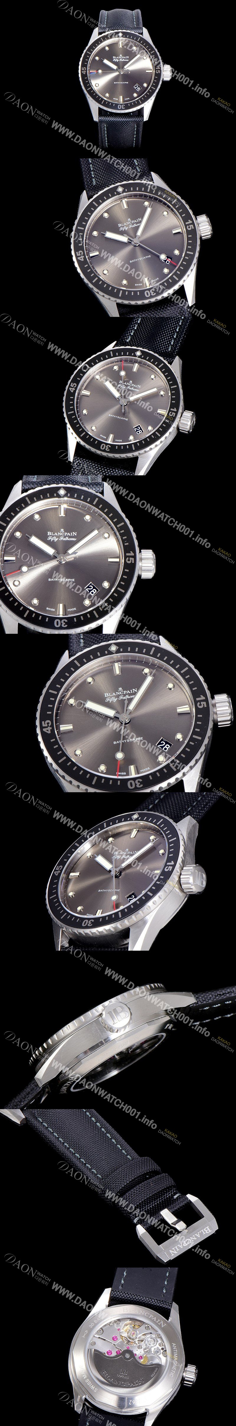SA급 블랑팡 남성용 하이퀄리티 피프티 패덤스 오토매틱 티타늄케이스 칼리버 1315타입 43.6미리 미리바티스카프 리얼 세라믹 베젤 UP!! 다이버 워치 그레이다이얼 BLA77865 xx