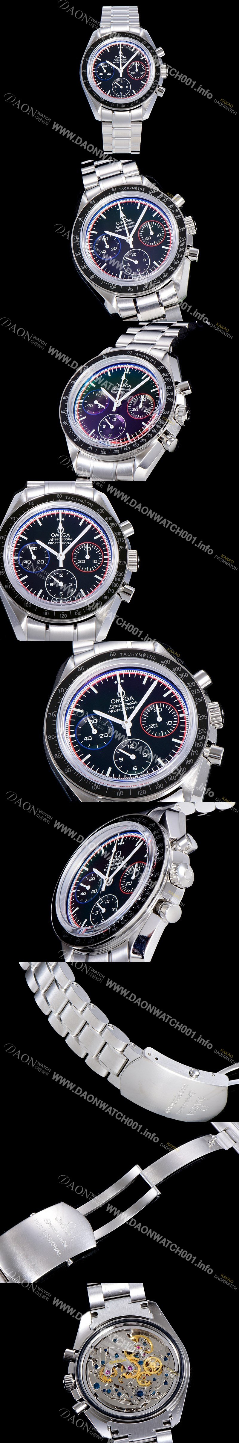 SA급 오메가 남성용 스피드마스터 크로노그래프 아폴로 15 40주년기념 수동형 42미리 메탈줄 블랙다이얼 OMG79533 xx