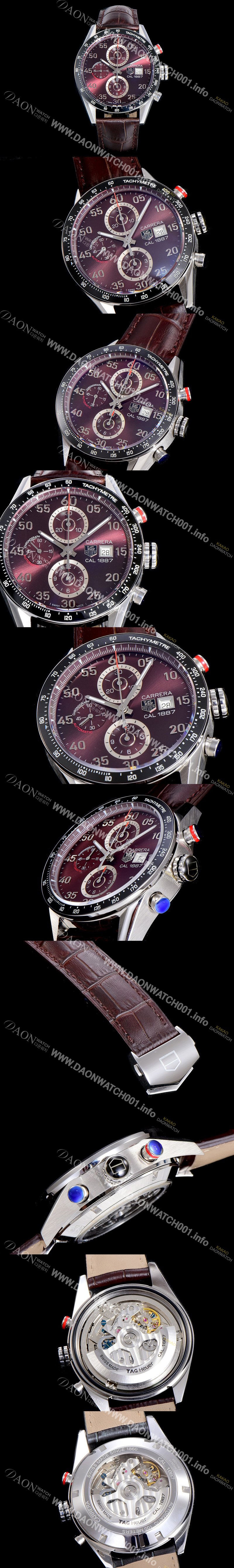 SA급 태그호이어 남성용 까레라1887 베스트 최신버전 업그레이드형 V6사 CAR2A10.FC6235 크로노그래프 브라운 다이얼 오토매틱 무브먼트 TAG73969 xx