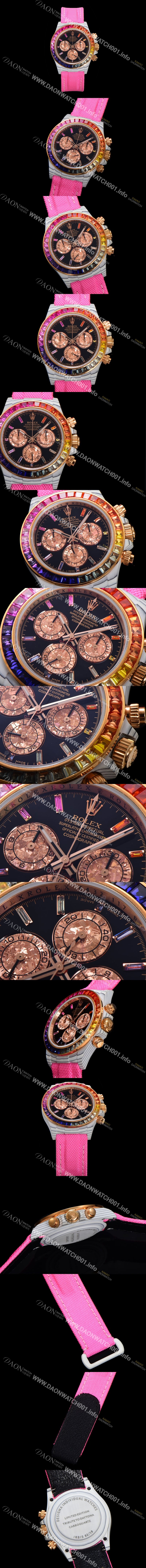 SA급 로렉스 남성용 데이토나 포지드카본 커스텀 40미리 크로노그래프 오토매틱 Cal.4130 무브먼트 블랙 다이얼 ROL79661 xx