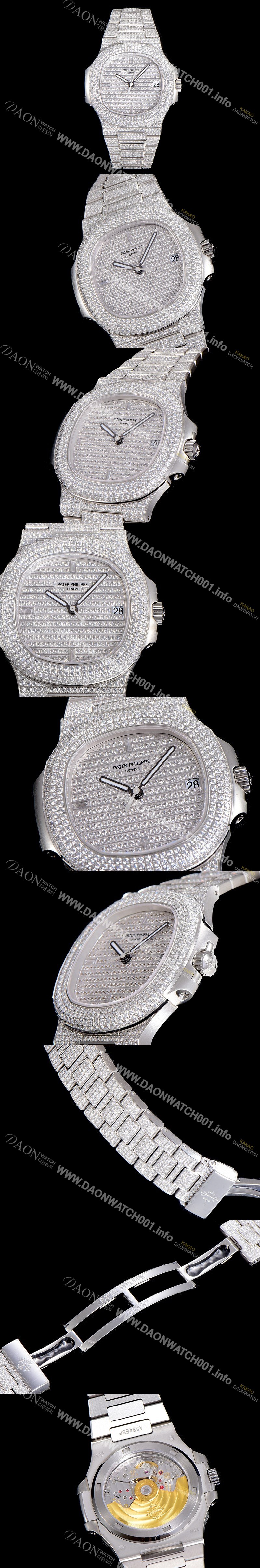 SA급 파텍필립 남성용 노틸러스 7021 최고급1:1 수제공정 보석/큐빅 셋팅 오토매틱 Cal.324 S C 타입 40미리 메탈 보석다이얼 PAT75339 xx