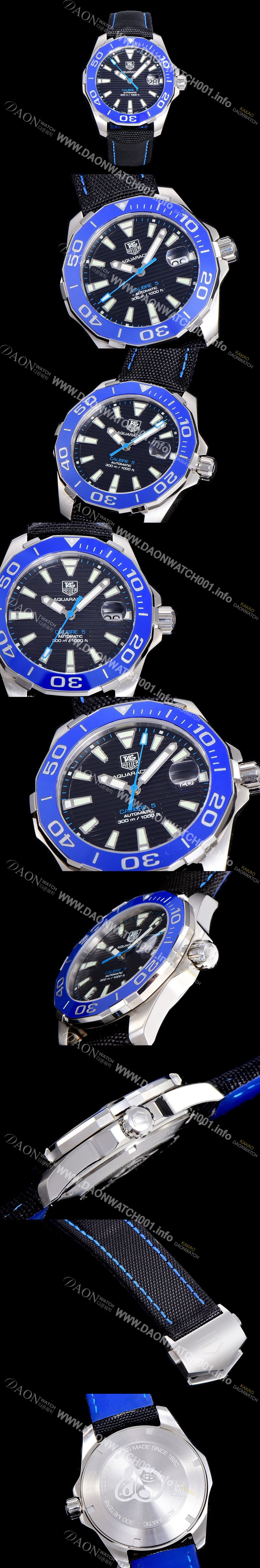 SA급 태그호이어 남성용 아쿠아레이서 300M 블루 세라믹 베젤 A2824-2 오토매틱 블랙 다이얼 TAG73942 xx