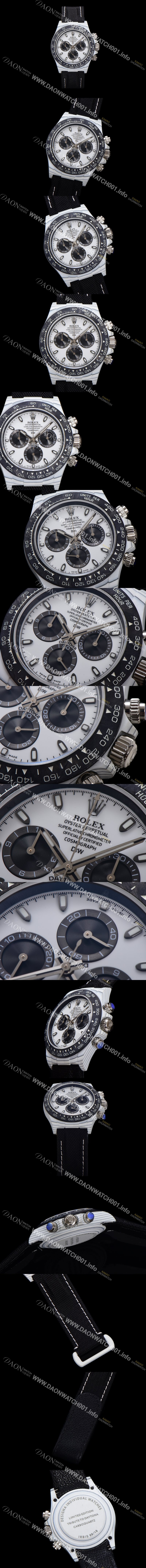 SA급 로렉스 남성용 데이토나 DIW 포지드카본 커스텀 40미리 크로노그래프 오토매틱 Cal.4130 무브먼트 화이트 다이얼 ROL79643 xx