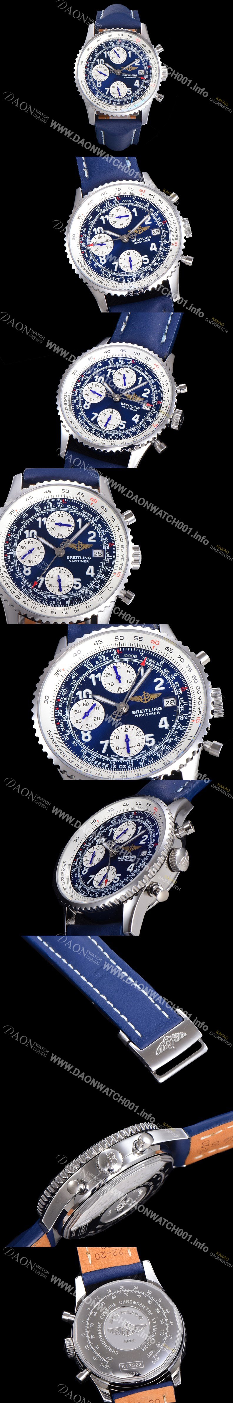 SA급 브라이틀링 남성용 네비타이머 1 크로노그래프 오토매틱 A7750타입 41미리 메탈시계 블루다이얼 BRE75672 xx