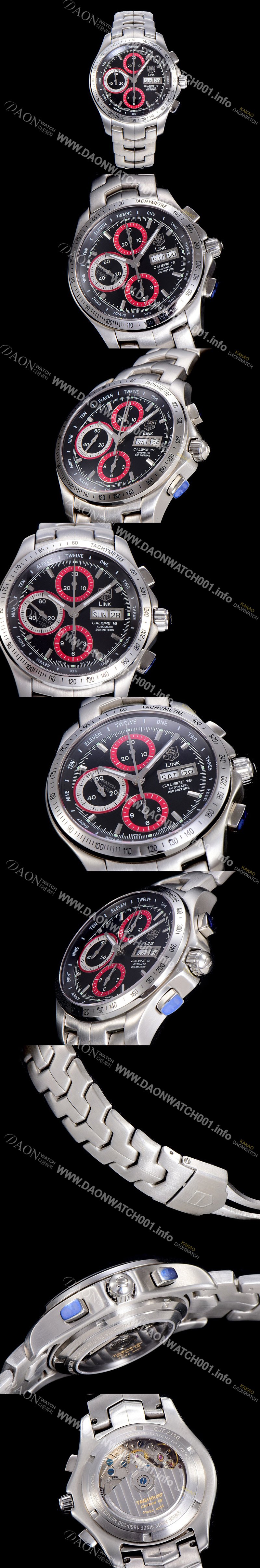 SA급 태그호이어 남성용 링크 시리즈 칼리버 16 크로노그래프 블랙 다이얼 오토매틱 무브먼트 TAG73934 xx