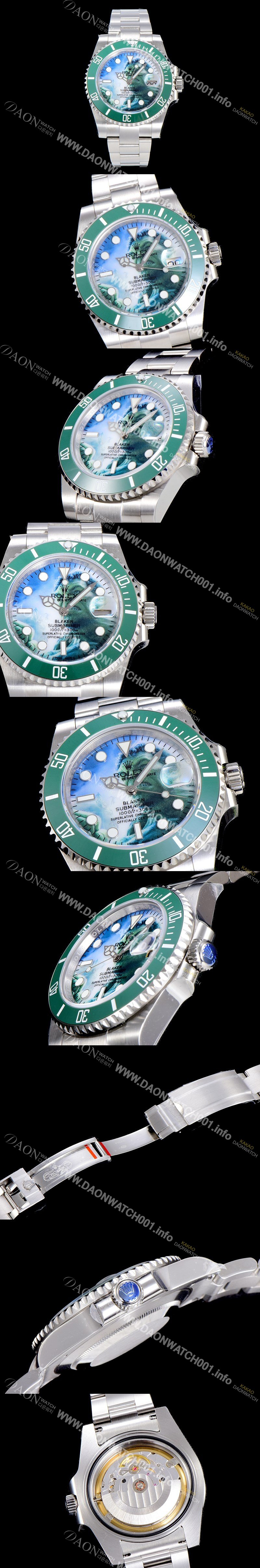 SA급 로렉스 남성용 롤렉스 서브마리너 헐크 오토매틱 ETA2824-2 타입 40미리 그린 러버/우레탄줄 그린 다이얼 ROL79595 xx