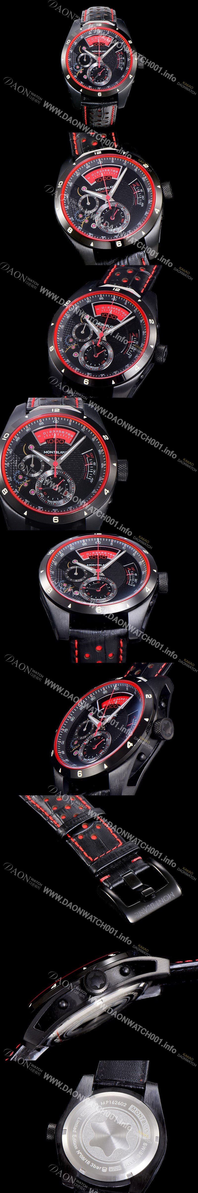 SA급 몽블랑 남성용 타임워커 쿼츠 VK타입 46.4미리 PVD 코팅 가죽줄 래더스트랩 블루다이얼 MON71174 xx