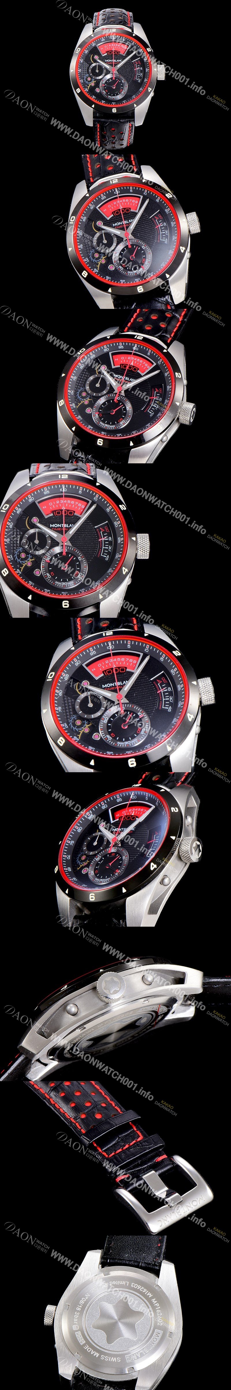 SA급 몽블랑 남성용 타임워커 쿼츠 VK타입 46.4미리 가죽줄 래더스트랩 블랙다이얼 MON71147 xx