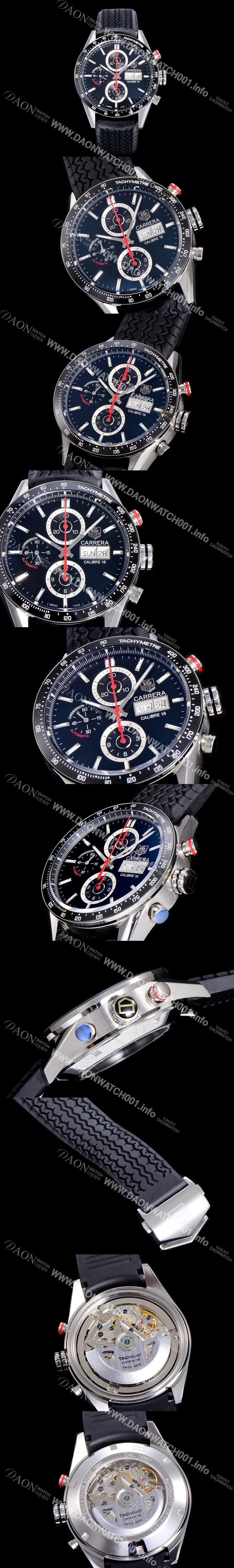 SA급 태그호이어 남성용 까레라 칼리버 16 크로노그래프 블랙다이얼 TAG73987 xx