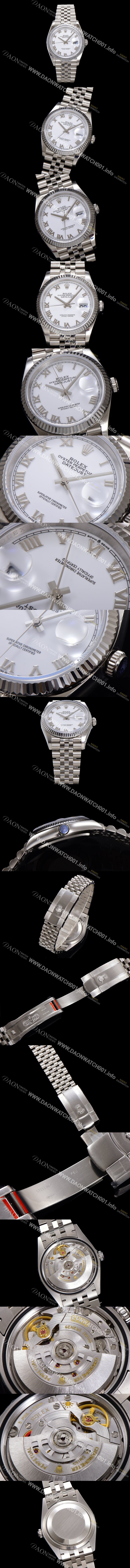 SA급 로렉스 남성용 데이저스트 m126234 로마인덱스 36mm 오토매틱 Cal.3235 무브먼트 화이트 다이얼 rol5357 xx