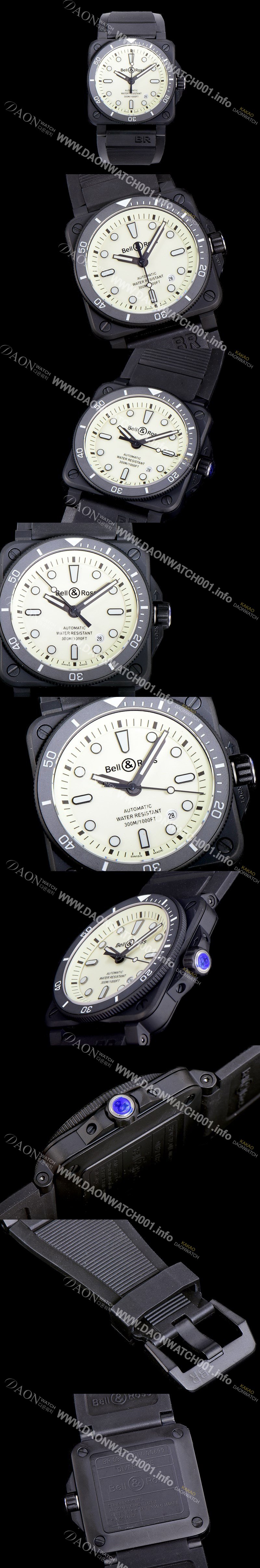 SA급 벨엔로스 남성용 BR-03 인스트루먼트 PVD블랙코팅 오토매틱 9015무브먼트 42미리 러버우테탄줄 화이트다이얼 BEL71769 xx