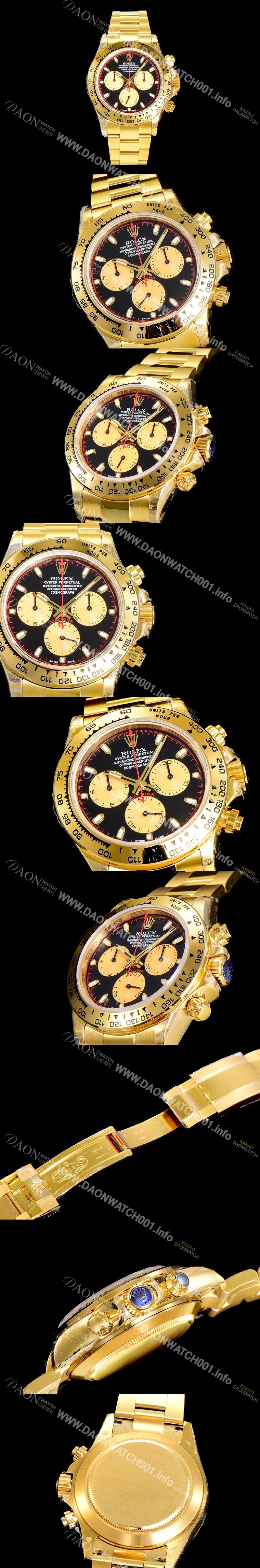SA급 로렉스 남성용 데이토나 코스모그래프 18K 옐루골드 40미리 오토매틱 4130 타입 블랙다이얼 ROL79437 xx
