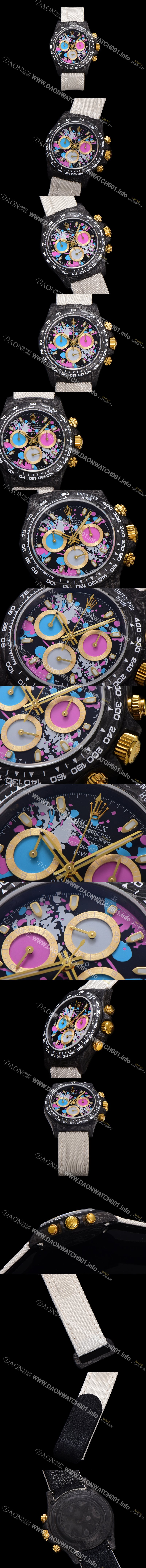 SA급 로렉스 남성용 데이토나 DIW 포지드카본 커스텀 40미리 크로노그래프 오토매틱 Cal.4130 무브먼트 블랙 다이얼 ROL79468 xx