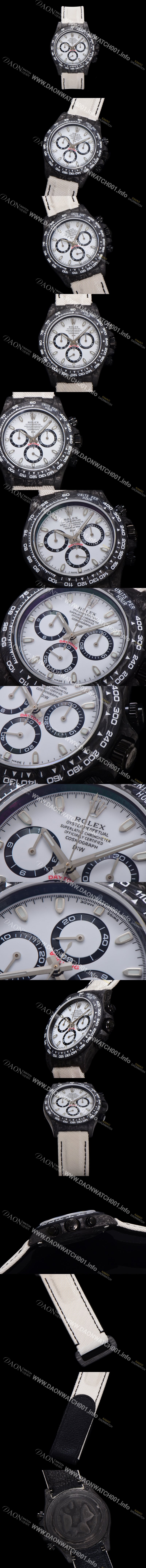 SA급 로렉스 남성용 데이토나 DIW 포지드카본 커스텀 40미리 크로노그래프 오토매틱 Cal.4130 무브먼트 화이트 다이얼 ROL79459 xx