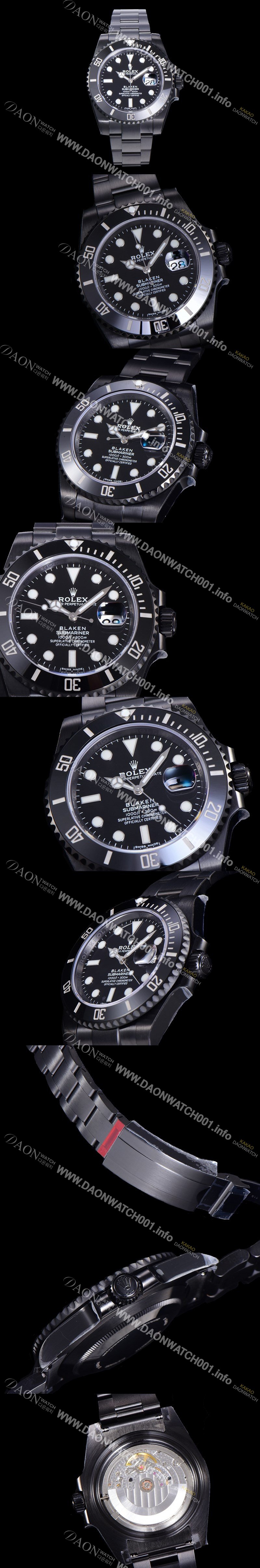 SA급 로렉스 남성용 서브마리너 데이터 2824-2 무브 블랙 PVD 코딩 케이스 40미리 오토매틱 블랙다이얼 ROL79381 xx