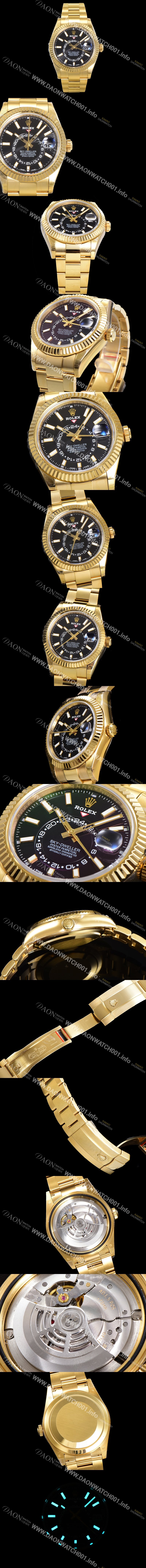 SA급  로렉스 남성용 스카이더웰러 오이스터 퍼페츄얼 오토매틱 Cal.9001타입 42미리 18K 옐루골드 블랙다이얼 rol11420 xx