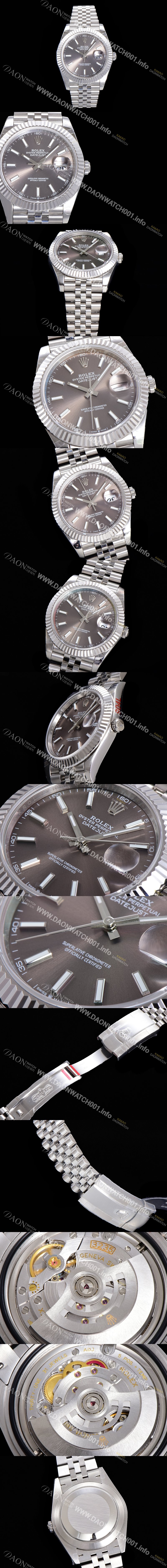 SA급 로렉스 남성용 904L스틸!! 2022신형 데이저스트 41mm II m126334 그레이 다이얼 야광 스틱 인덱스 스틸 브레이슬릿 신형 Cal.3235 오토매틱 무브먼트 ROL06124 xx