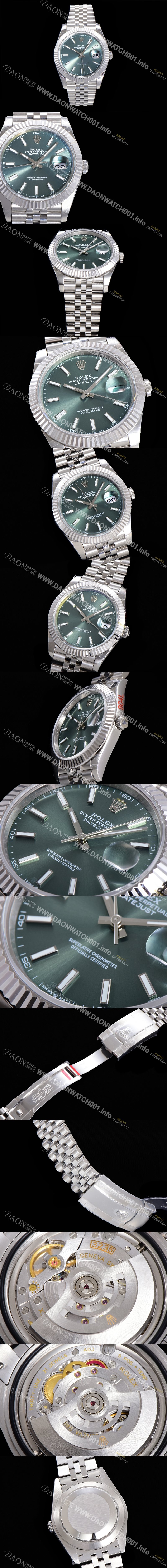 SA급 로렉스 남성용 904L스틸!! 2022신형 데이저스트 41mm II m126334 그린 다이얼 야광 스틱 인덱스 스틸 브레이슬릿 신형 Cal.3235 오토매틱 무브먼트 ROL06105 xx