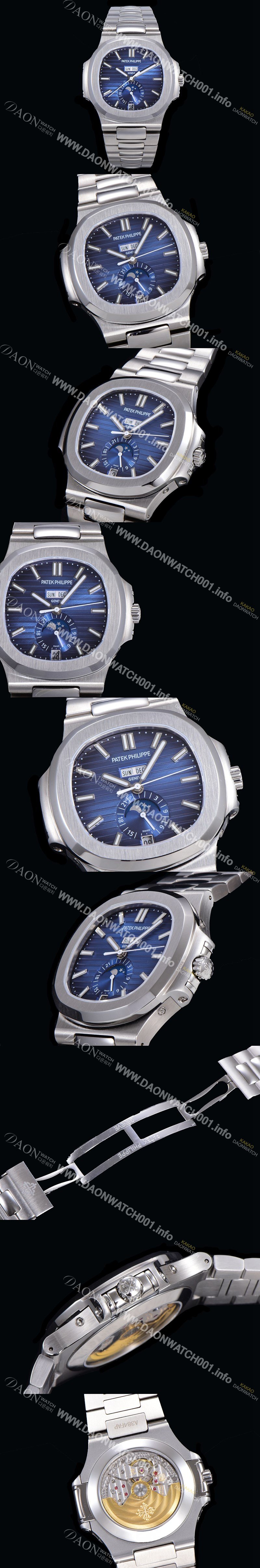 SA급 파텍필립 남성용 노틸러스 5726/1A-014 오토매틱 Cal.324 타입 40미리 문페이즈 블루다이얼 PAT75154 xx