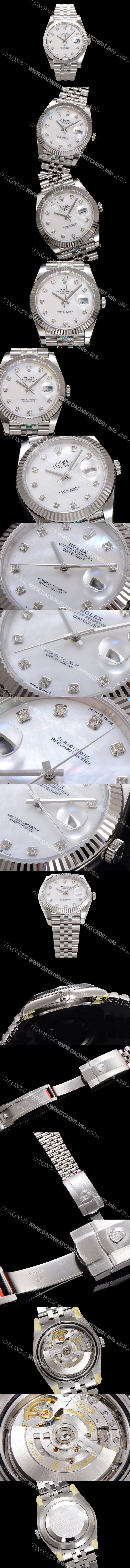 SA급 로렉스 남성용 데이저스트II m126334 41mm 오토매틱 Cal.3235 무브먼트 화이트/자개 다이얼 rol5355 xx