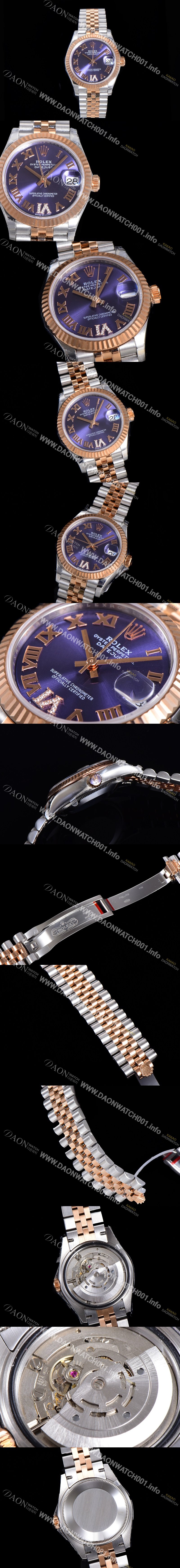 SA급 로렉스 여성용 2021신상 데이져스트 오토매틱 ETA2824-2688 31mm 18K로즈골드 메탈줄 블루 다이얼 rol21957 xx