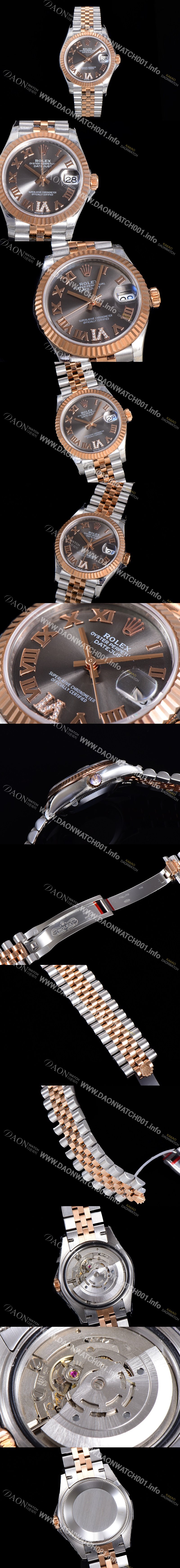 SA급 로렉스 여성용 2021신상 데이져스트 오토매틱 ETA2824-2688 31mm 18K로즈골드 메탈줄 그레이 다이얼rol71856 xx