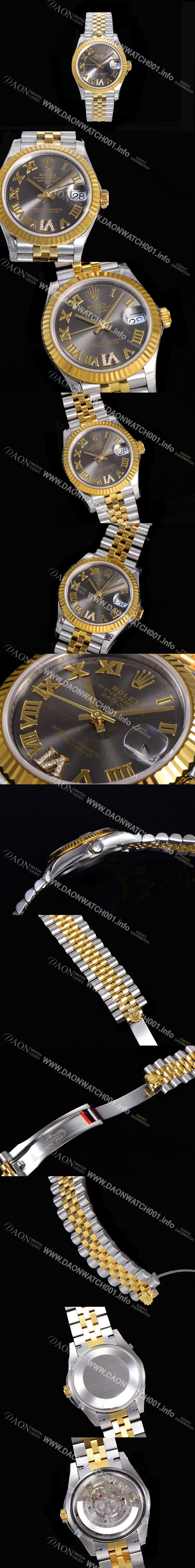 로렉스 2021신상 데이져스트 오토매틱 ETA-2688 31mm 여성용 18K옐루골드 메탈줄 그레이 다이얼 rol106486790