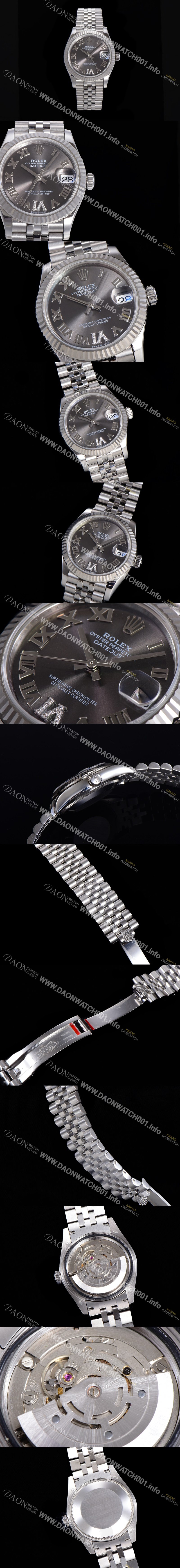 로렉스 2021신상 데이져스트 오토매틱 ETA-2688 31mm 여성용 메탈줄 그레이 다이얼 rol105387439