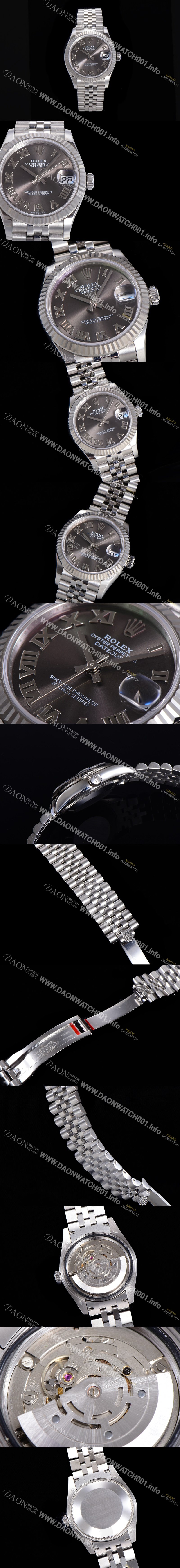 로렉스 2021신상 데이져스트 오토매틱 ETA-2688 31mm 여성용 메탈줄 그레이 다이얼 rol105163708