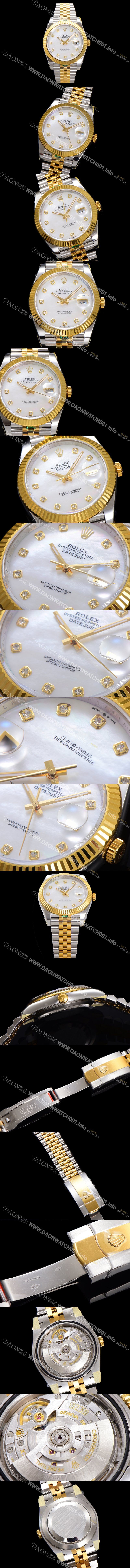 SA급 로렉스 남성용 데이저스트II m126333 18K 옐로우골드 41mm 오토매틱 Cal.3235 무브먼트 화이트/자개 다이얼 rol5354 xx