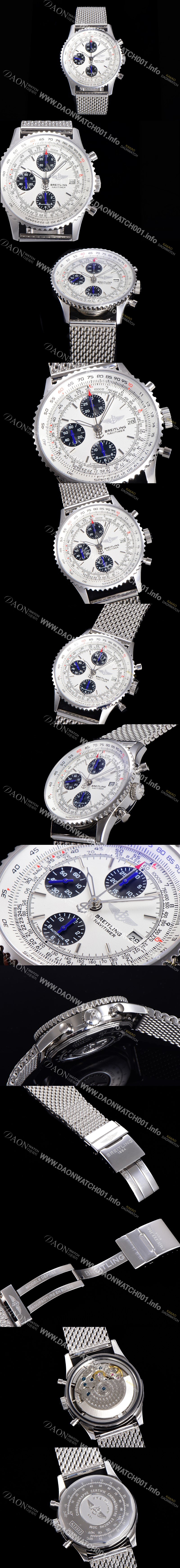 브라이틀링 네비타이머 1 크로노그래프 오토매틱 A7750타입 41미리 남성용시계 메탈시계 화이트 다이얼 bre057323940