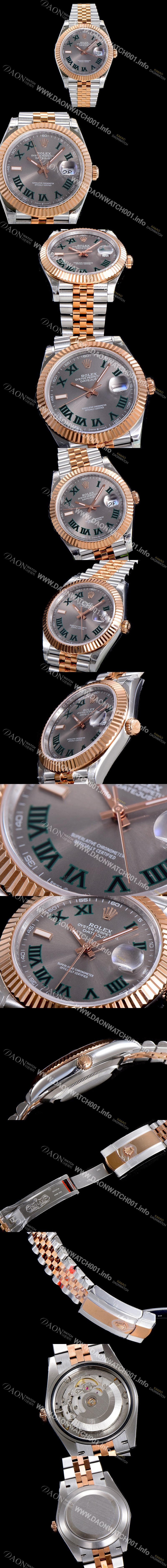 SA급 로렉스 남성용 데이저스트 오토매틱 아시안2836-2/3235타입 41미리 18K옐루골드 투톤콤비 그레이다이얼rol42153 xx