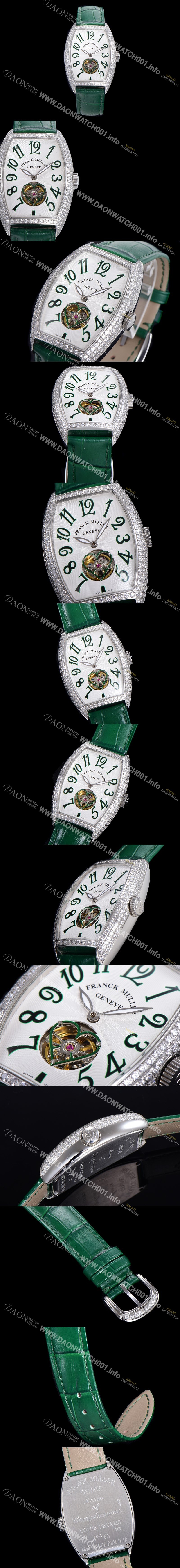 SA급 프랭크뮬러 여성용 상트레 커백스 오토매틱 보석/다이아 케이스 여성용시계 가죽줄 화이트다이얼  fra78049 xx