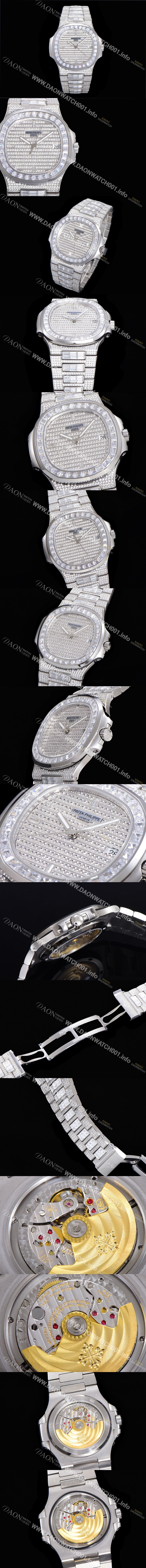 SA급 파텍필립 남성용 노틸러스 5719/10G-010 보석/큐빅 셋팅 오토매틱 Cal.324 S C 타입 40미리 메탈 보석다이얼 PAT74089 xx