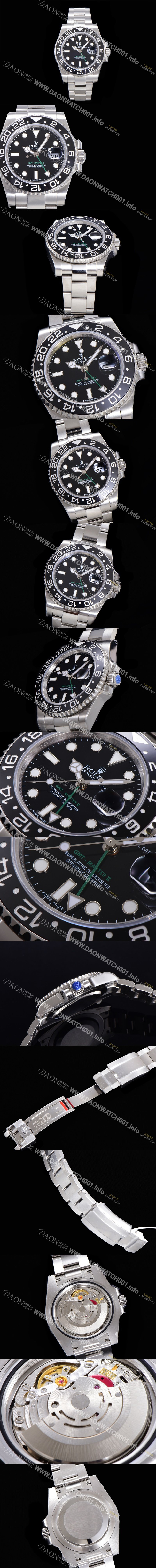 SA급 로렉스 남성용 904L 스틸!! 2022신형 지엠티 마스터II 116710LN-78200 듀얼 타임 24시간 회전 베젤 신형 Cal. 3186 오토매틱 무브먼트 블랙 다이얼 브레이슬릿 ROL03160 xx