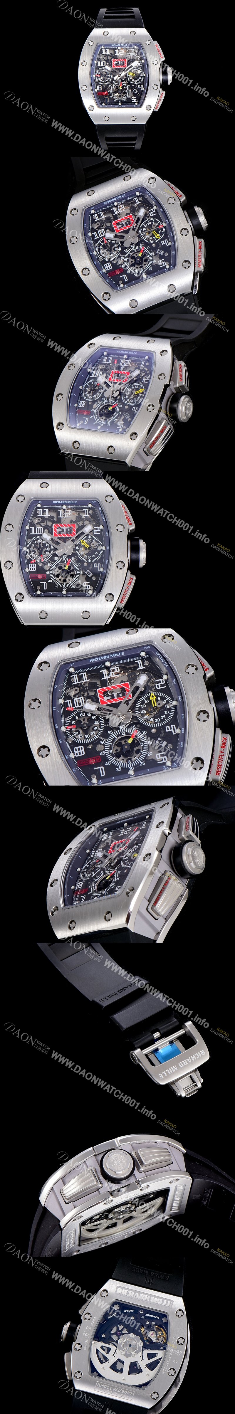 SA급 리차드밀레 남성용 최고급형 RM11-03 플라이백 크로노그래프 50미리 스켈레톤 다이얼 오토매틱 무브먼트 RIC08224 xx