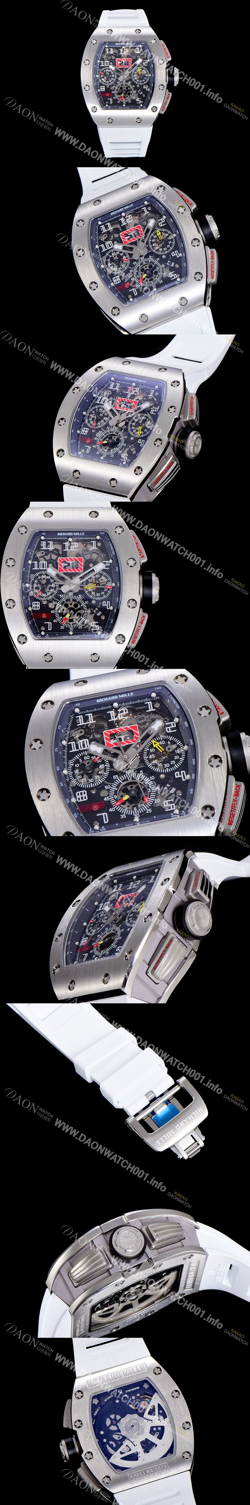 SA급 리차드밀레 남성용 최고급형 RM11-03 플라이백 크로노그래프 50미리 스켈레톤 다이얼 오토매틱 무브먼트 RIC09842 xx