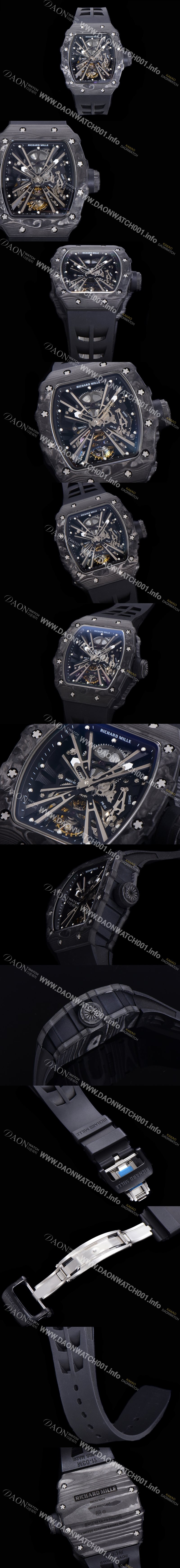 SA급 리차드밀레 남성용 리차드밀 RM12-01 투어빌론 수동기계식 포지드 카본케이스 켈레톤 다이얼 RIC09618 xx