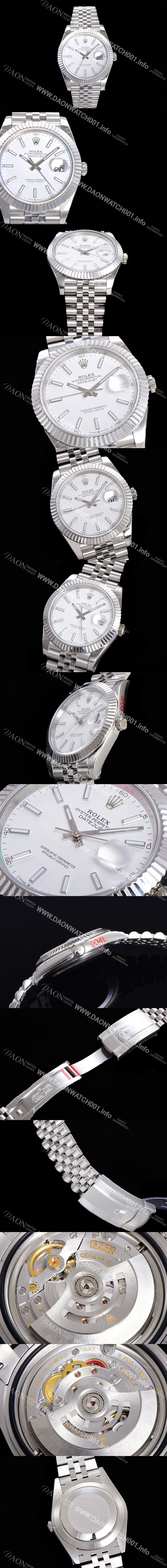 SA급 로렉스 남성용 904L스틸!! 2022신형 데이저스트 41mm II m126334 화이트 다이얼 야광 스틱 인덱스 스틸 브레이슬릿 신형 Cal.3235 오토매틱 무브먼트 ROL06096 xx