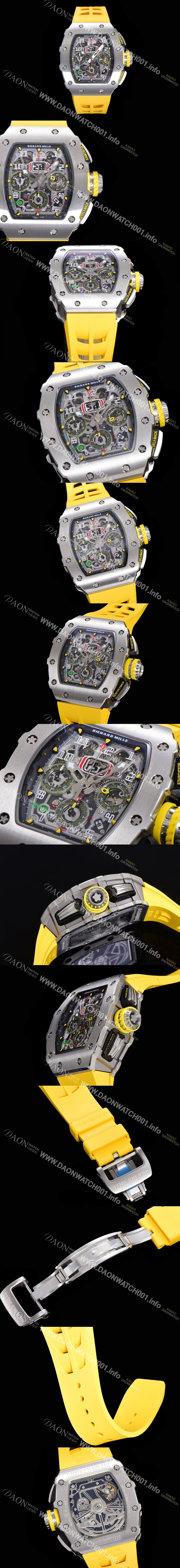 SA급 리차드밀레 남성용 최고급형 RM11-03 플라이백 크로노그래프 50미리 스켈레톤 다이얼 오토매틱 무브먼트 RIC09637 xx