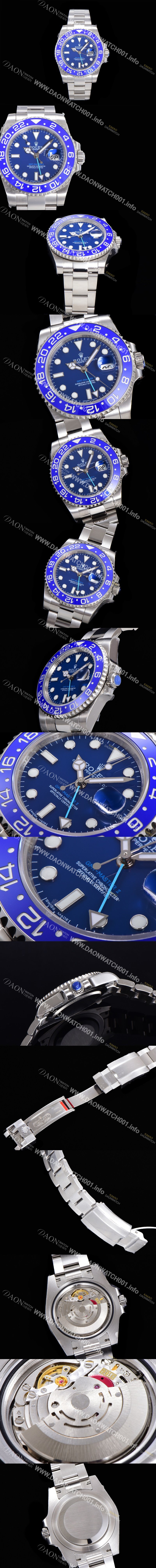 SA급 로렉스 남성용 904L 스틸!! 2022신형 지엠티 마스터II 126719 신형 Cal. 3186 오토매틱 무브먼트 블루 다이얼 브레이슬릿 ROL03170 xx