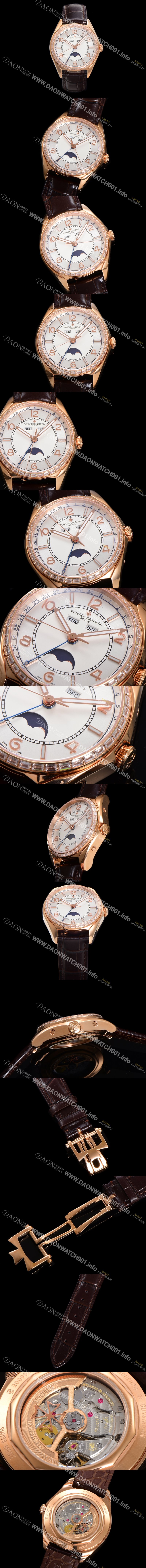 SA급 바쉐론 콘스탄틴 남성용 피프티식스 컴플리트 캘린더 Ref.4600E 18k 로즈골드 40mm 오토매틱 2460 QCL/1 타입 실버 다이얼 vac1154 xx