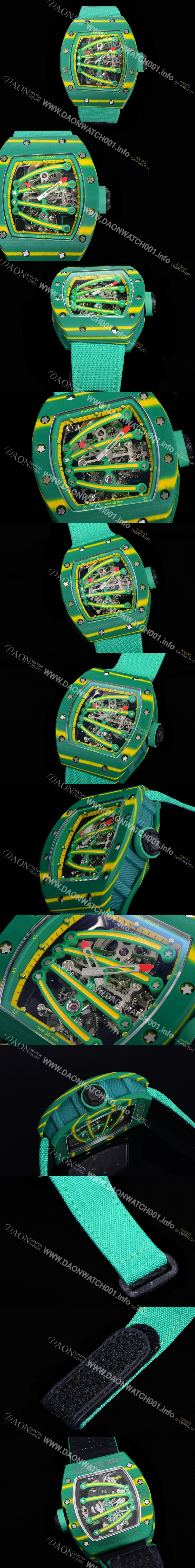 SA급 리차드밀레 남성용 리차드밀 RM59-01 요한블랙 투어빌론 카본재질 51mm 스켈레톤 다이얼 오토매틱 무브먼트 RIC01414 xx